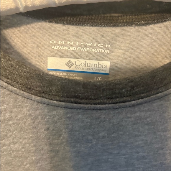 2 Columbia Men's Navy Heather and Green Heather Long Sleeve shirts Tees size Lrg - Picture 5 of 8